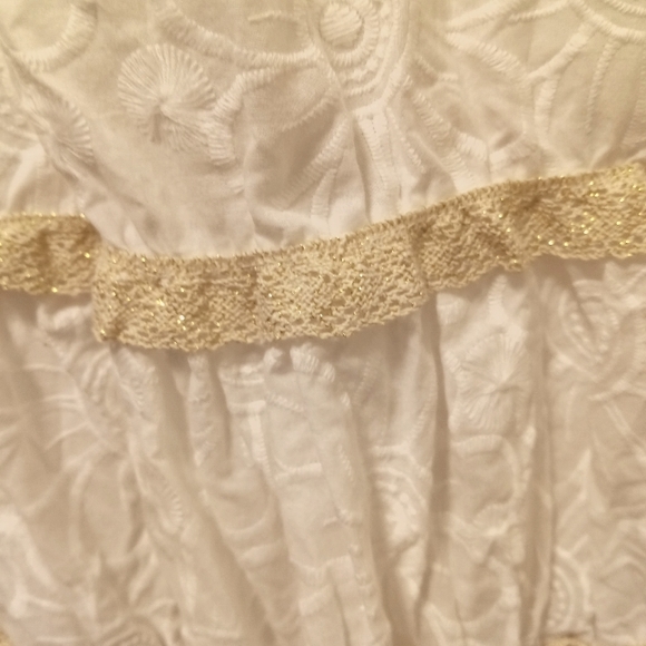 White Lace Cutout Embroidered Sleeveless Maxi Dress w/ Tassels made in Italy - Picture 11 of 14